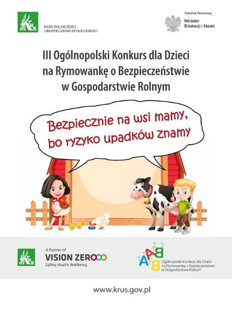 III Ogólnopolski Konkurs dla Dzieci na Rymowankę o Bezpieczeństwie w Gospodarstwie Rolnym - Obrazek 1