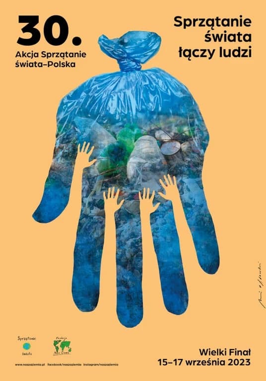 Plakat promujący akcję sprzątania świata