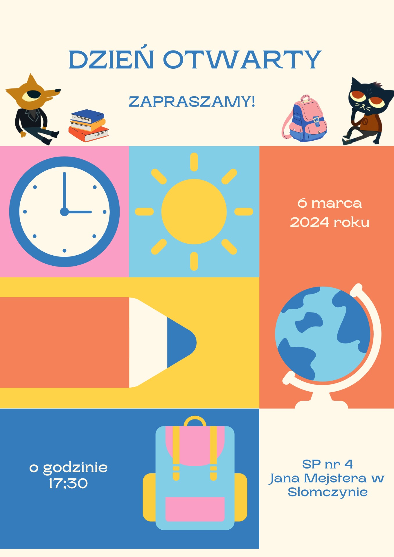 Plakat informacyjny o dniach otwartych szkoły