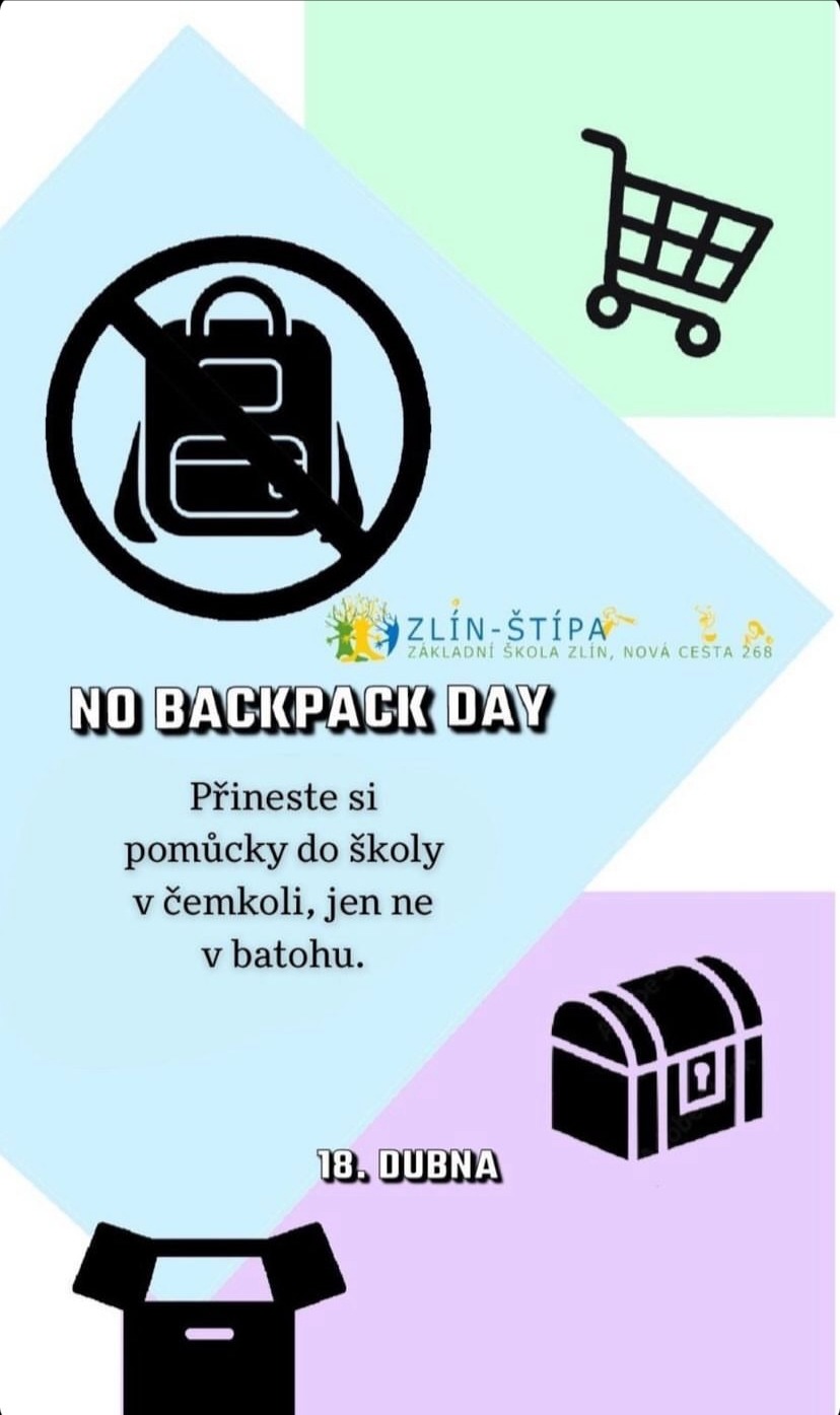 NO BACKPACK DAY – čtvrtek 18. dubna 2024 - Obrázek 1