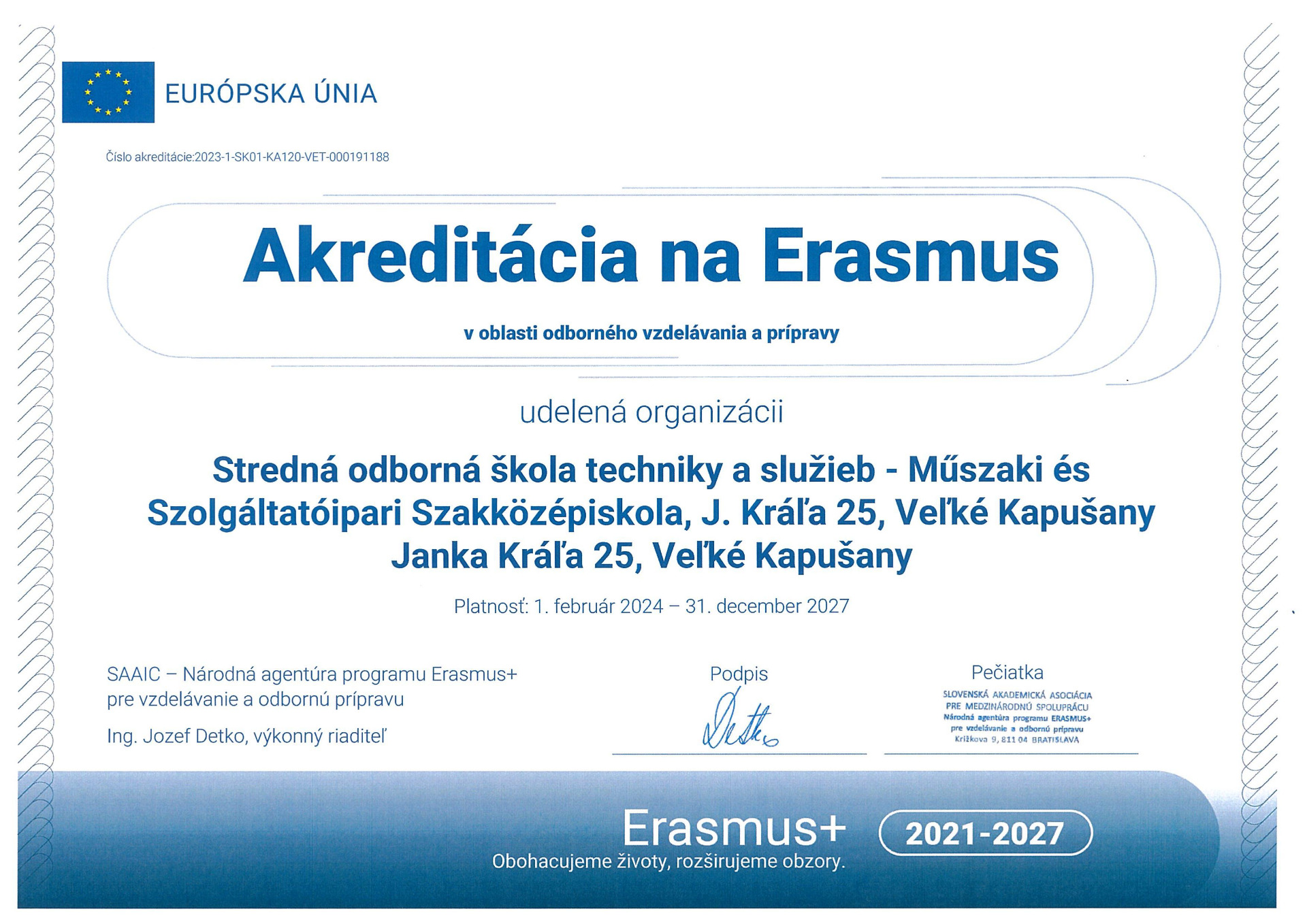 Akreditácia na Erasmus - Obrázok 1