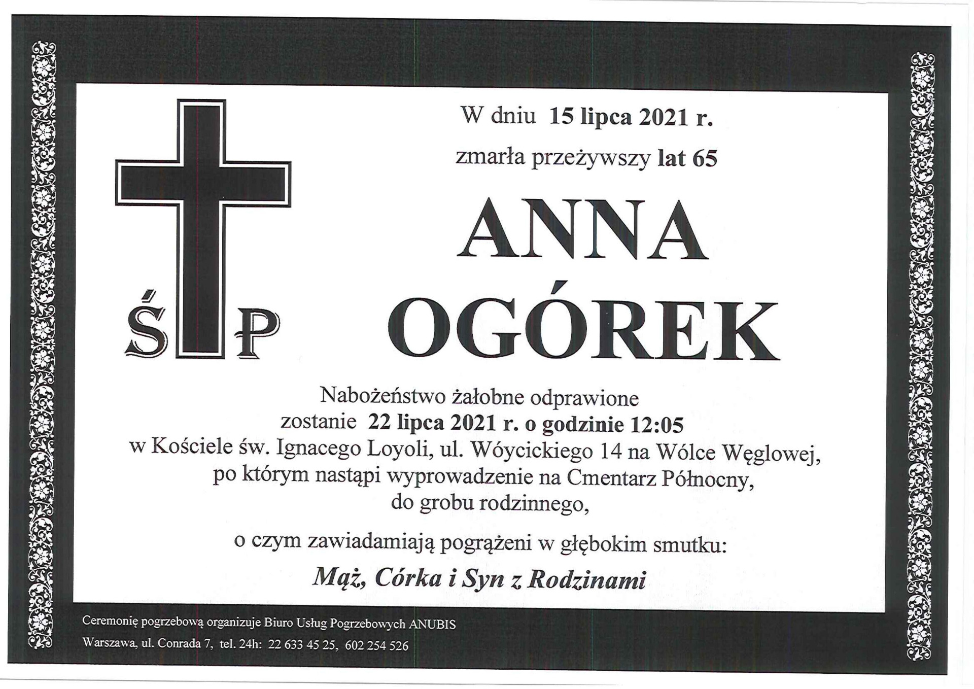 Ś.P. Anna Ogórek  - Obrazek 1