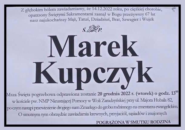 Ś.P. Marek Kupczyk - Obrazek 1