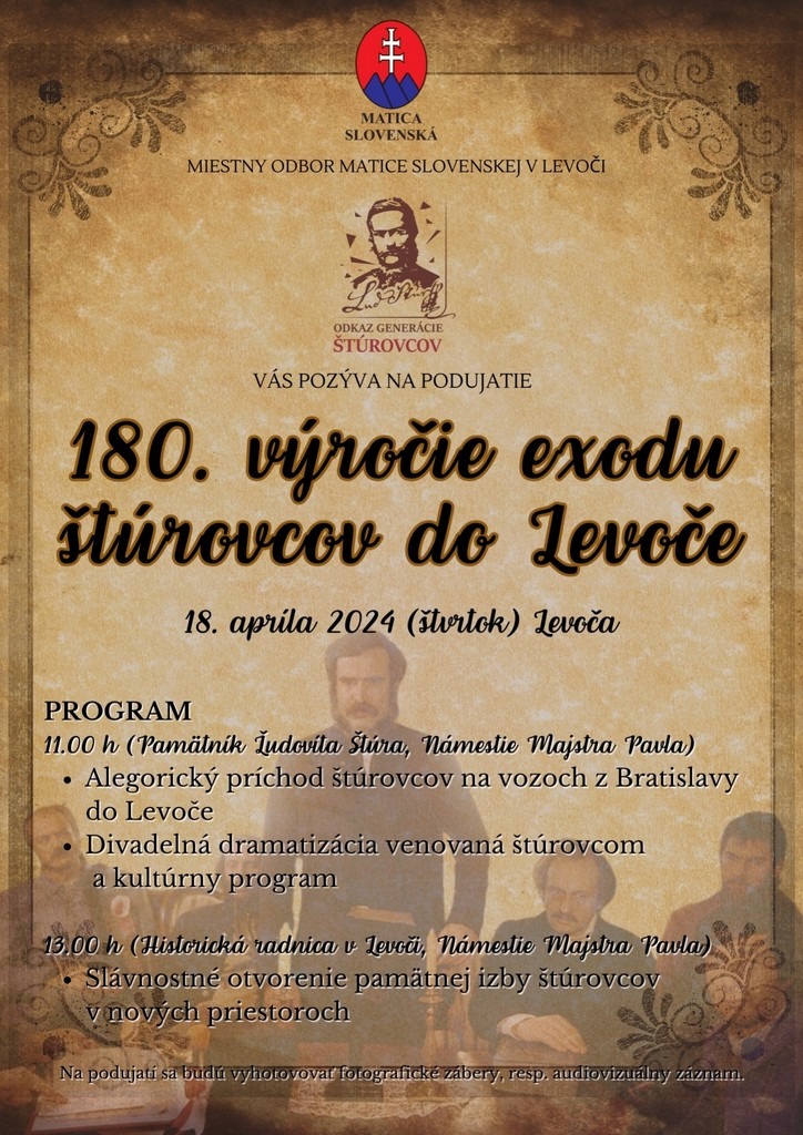 180. výročie exodu štúrovcov do Levoče - Obrázok 1