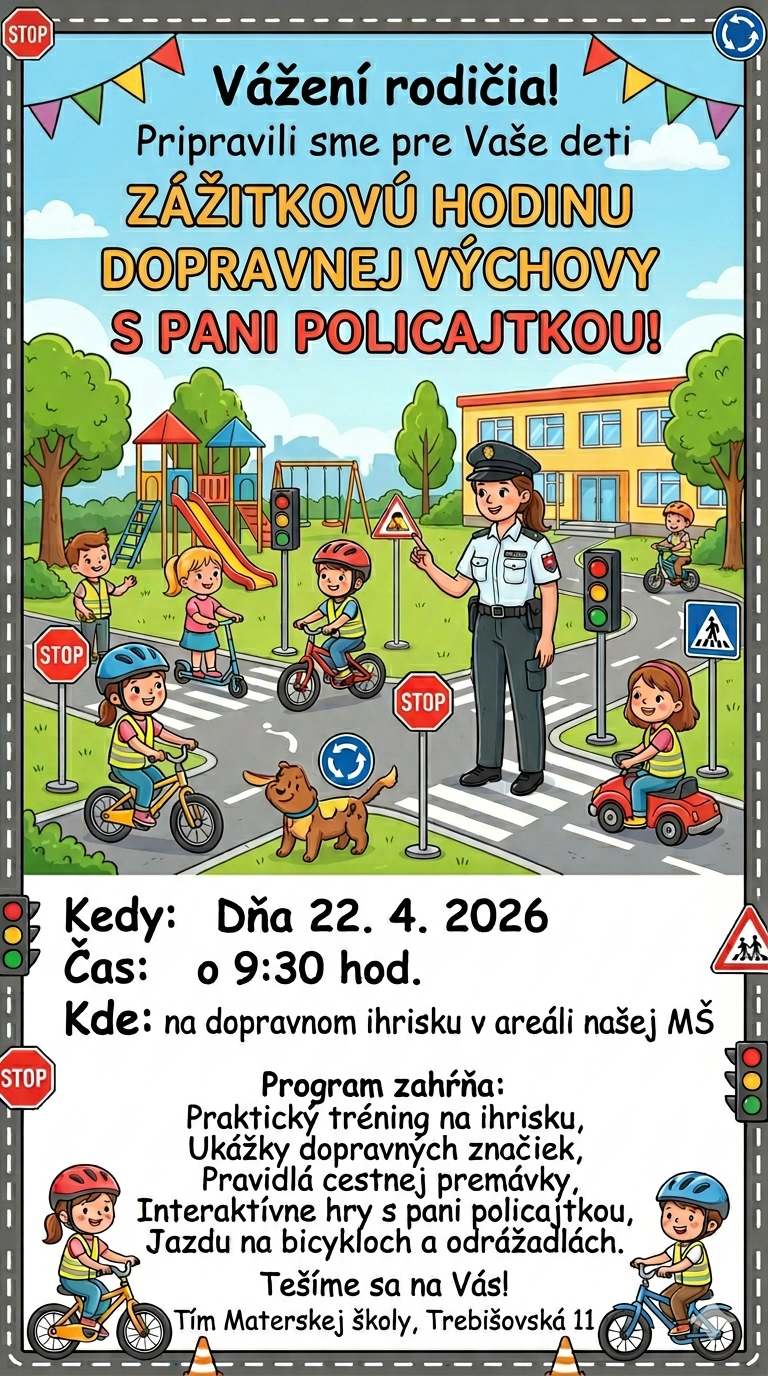 ZÁŽITKOVÁ DOPRAVNÁ VÝCHOVA S POLICAJTKOU - Obrázok 1