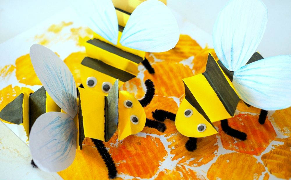 Pszczoła - praca plastyczna z papieru - Obrazek 1