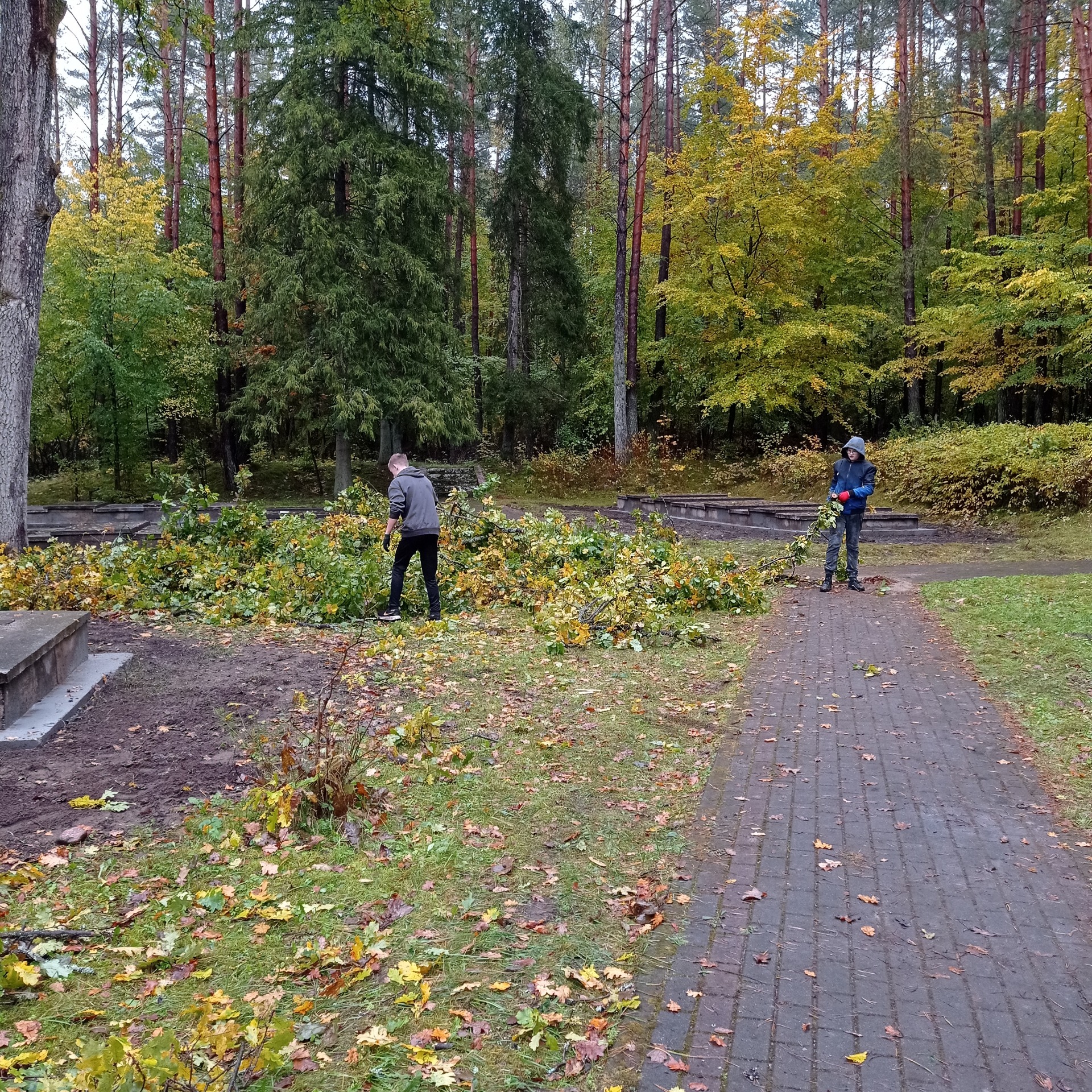 Sprzątanie cmentarza w Rybnie - klasy 7a i 8b - 26.10.2023 - Obrazek 5