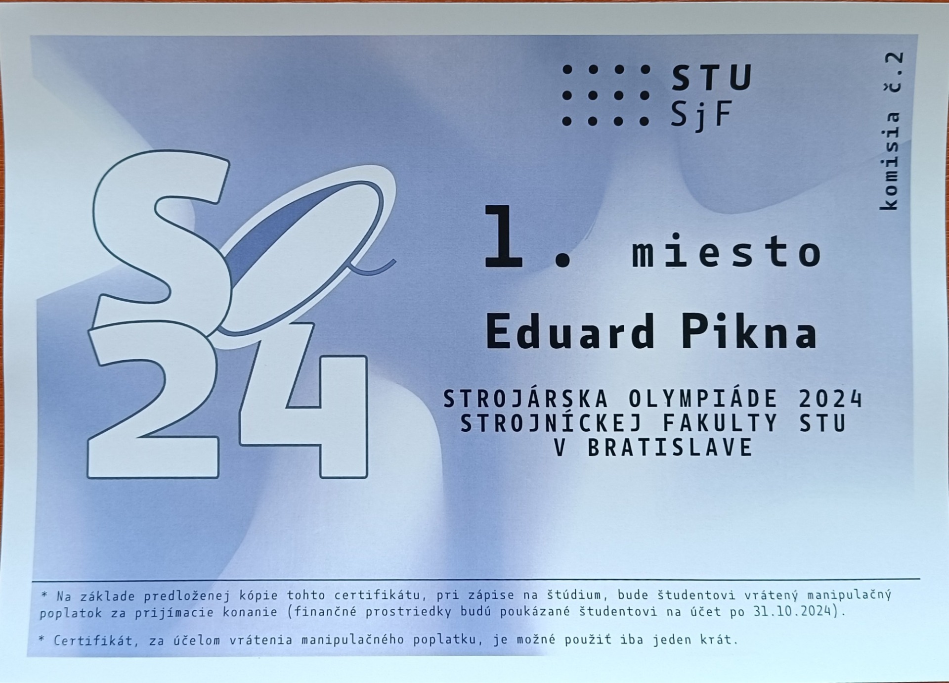 Strojárska olympiáda 2024 SJF STU v Bratislave - Obrázok 3