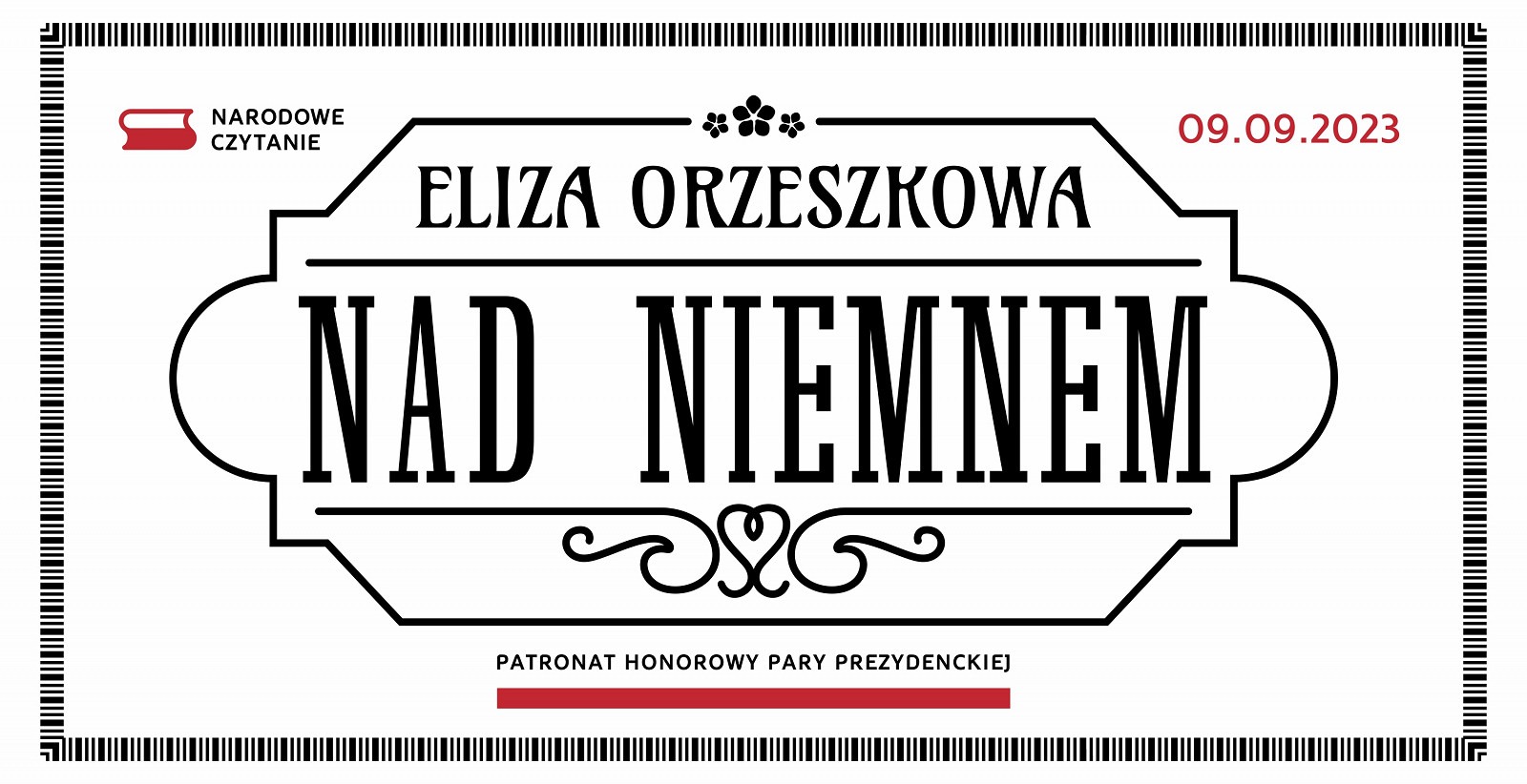 Baner reklamujący akcję Narodowe Czytanie 2023. żródło: https://www.prezydent.pl/aktualnosci/inicjatywy/narodowe-czytanie/2023-nad-niemnem