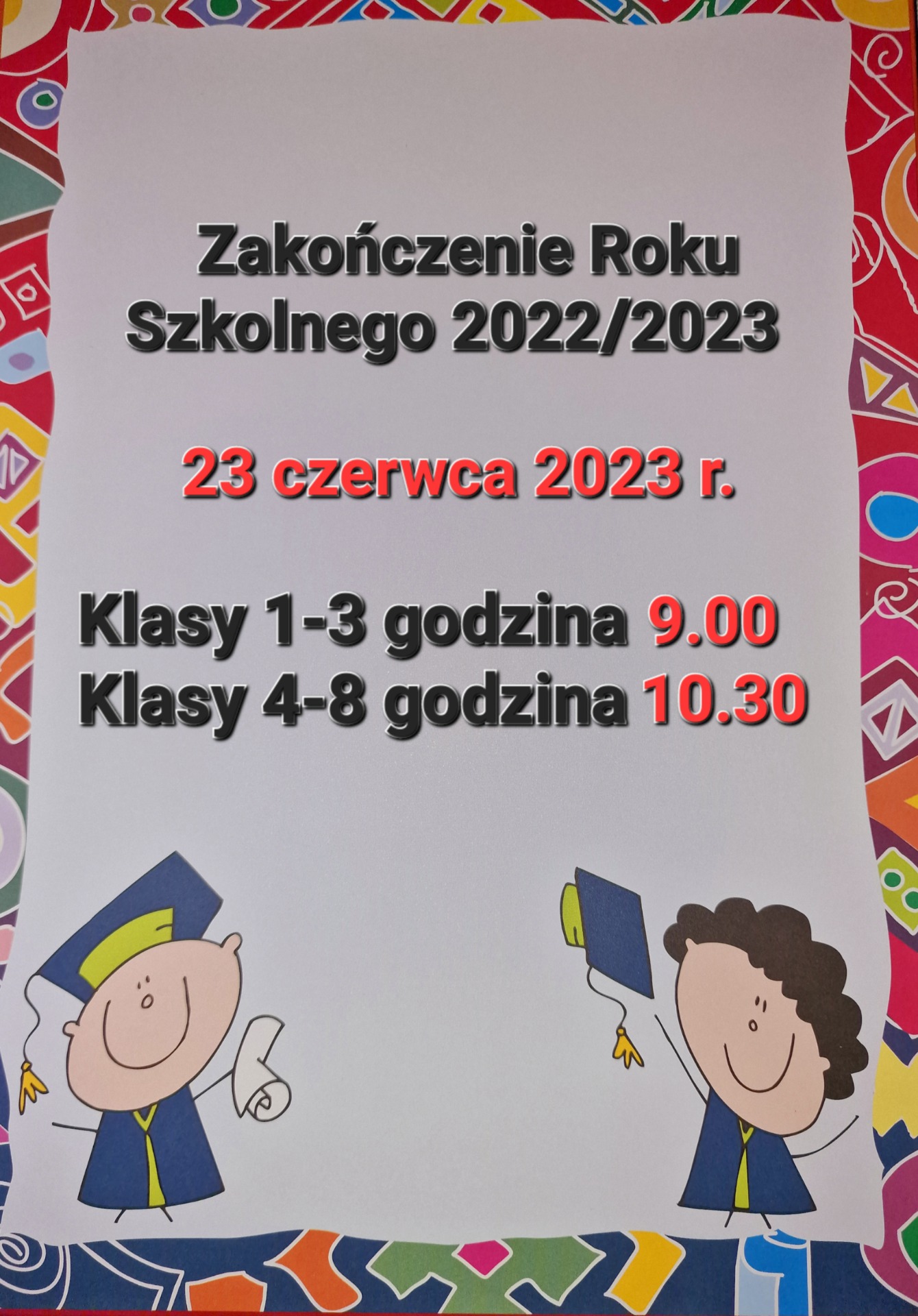 Zakończenie roku szkolnego 2022/2023 - Obrazek 1