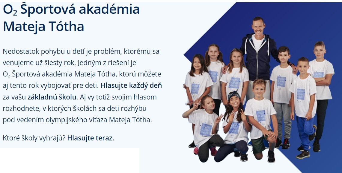 O2 Športová akadémia Mateja Tótha - Hlasujte za našu školu!!! - Obrázok 1