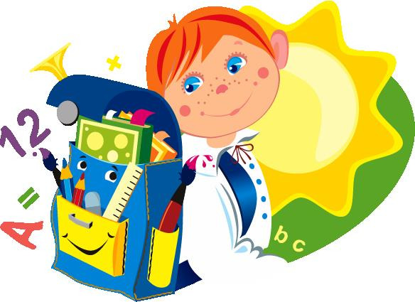 Grafika przedstawiająca ucznia z plecakiem