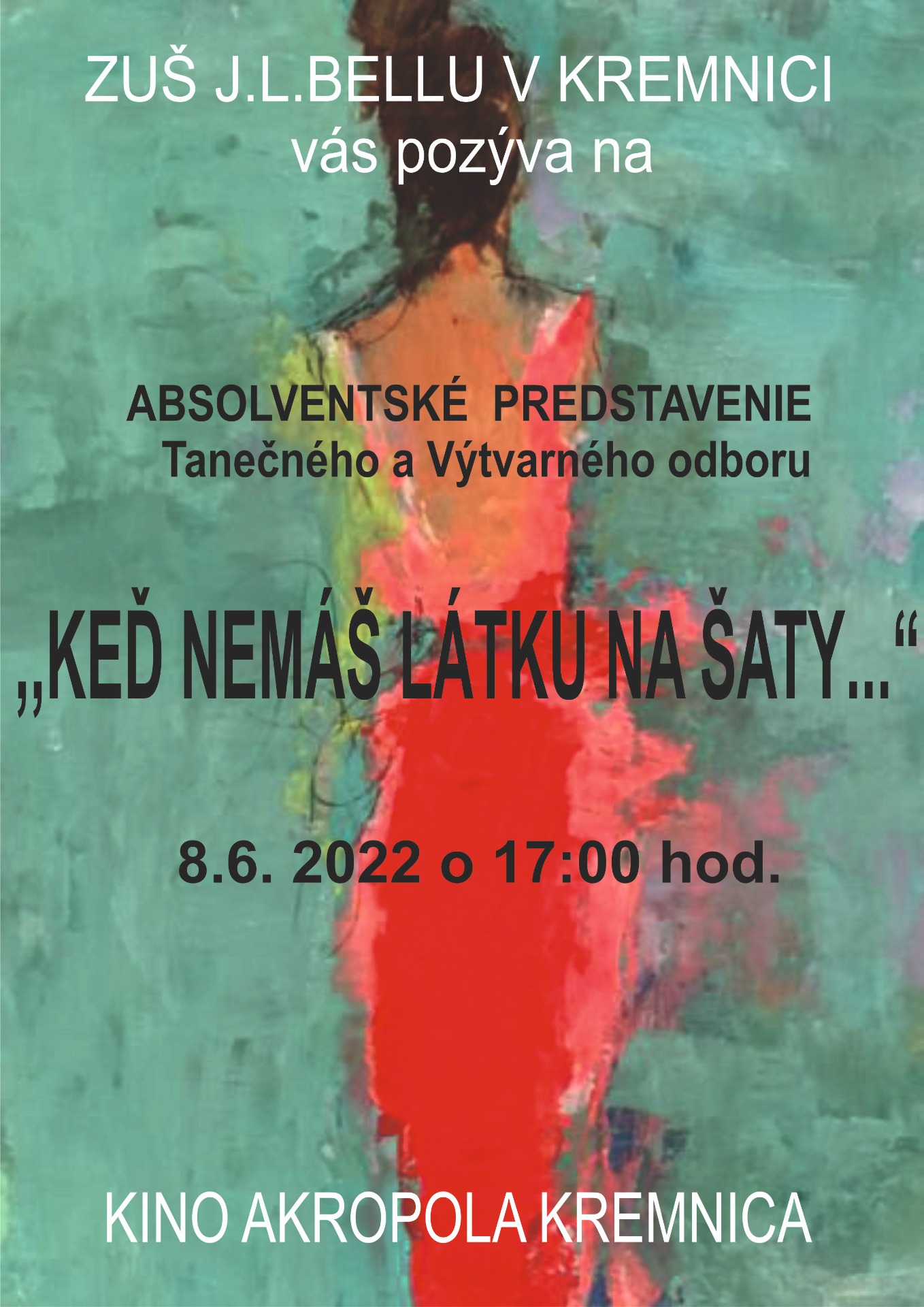 Online prenos absolventské predstavenie Tanečného a Výtvarného odboru v stredu 8.6.2022. o 17:00 v kine Akropola - Obrázok 1